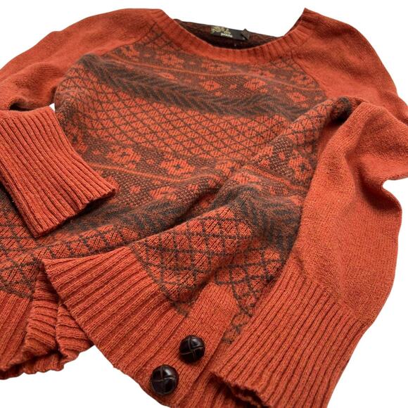 PRANA Womens Ramona Sweater Size S Boho Cottage Cozy Raglan Pullover Buttons - Picture 6 of 13